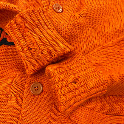 【現状渡し品】【メンズ】 VENUS KNITTING MILLS ヴィーナス ニッティング ミルズ WOOL LETTERED CARDIGAN ウール レタード カーディガン トップス 長袖 146-261024-ms-06-izu サイズ：40 カラー：オレンジ 万代Net店