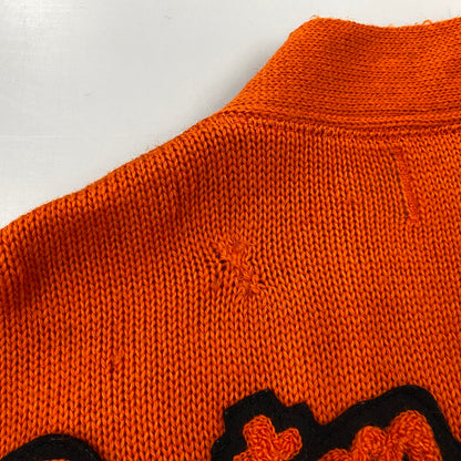 【現状渡し品】【メンズ】 VENUS KNITTING MILLS ヴィーナス ニッティング ミルズ WOOL LETTERED CARDIGAN ウール レタード カーディガン トップス 長袖 146-261024-ms-06-izu サイズ：40 カラー：オレンジ 万代Net店