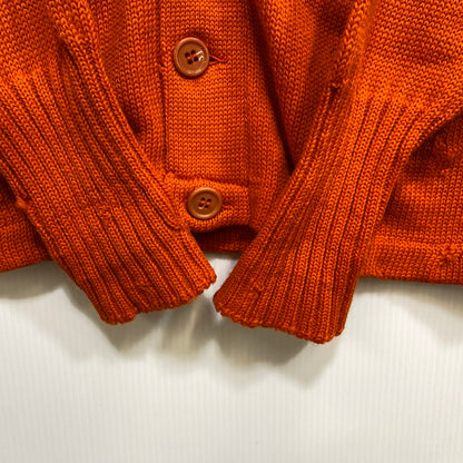 【現状渡し品】【メンズ】 VENUS KNITTING MILLS ヴィーナス ニッティング ミルズ WOOL LETTERED CARDIGAN ウール レタード カーディガン トップス 長袖 146-261024-ms-06-izu サイズ：40 カラー：オレンジ 万代Net店
