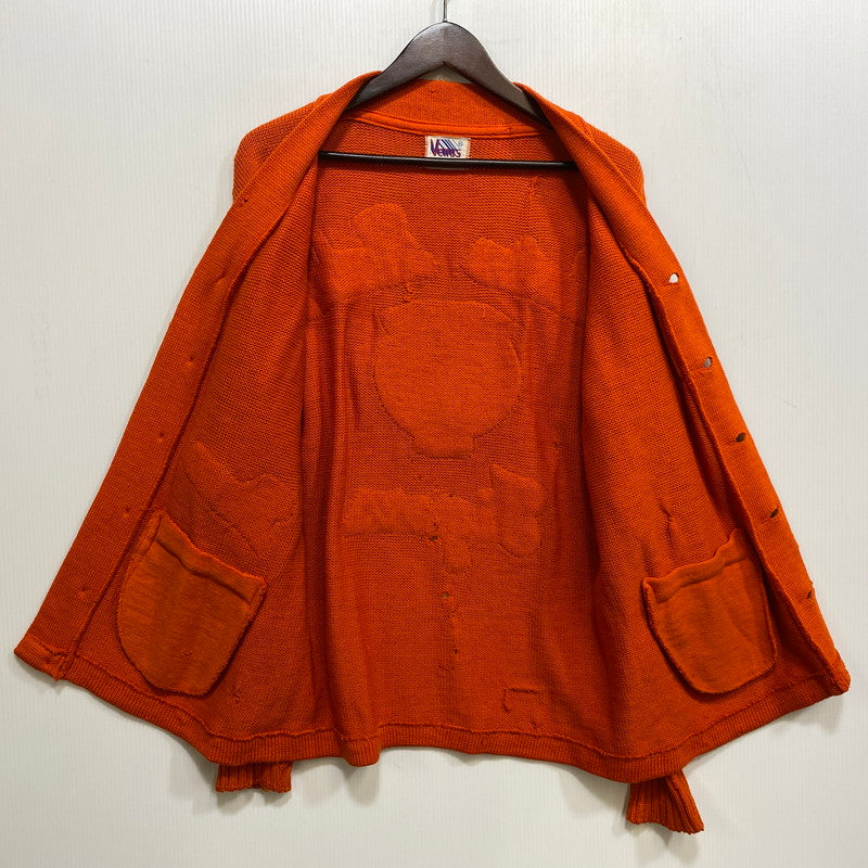 【現状渡し品】【メンズ】 VENUS KNITTING MILLS ヴィーナス ニッティング ミルズ WOOL LETTERED CARDIGAN ウール レタード カーディガン トップス 長袖 146-261024-ms-06-izu サイズ：40 カラー：オレンジ 万代Net店