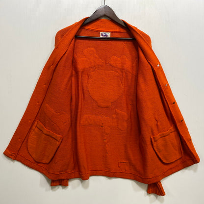 【現状渡し品】【メンズ】 VENUS KNITTING MILLS ヴィーナス ニッティング ミルズ WOOL LETTERED CARDIGAN ウール レタード カーディガン トップス 長袖 146-261024-ms-06-izu サイズ：40 カラー：オレンジ 万代Net店