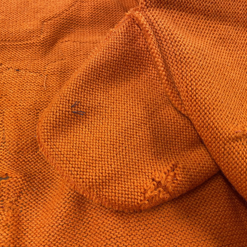 【現状渡し品】【メンズ】 VENUS KNITTING MILLS ヴィーナス ニッティング ミルズ WOOL LETTERED CARDIGAN ウール レタード カーディガン トップス 長袖 146-261024-ms-06-izu サイズ：40 カラー：オレンジ 万代Net店