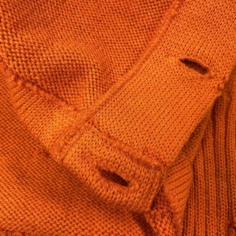 【現状渡し品】【メンズ】 VENUS KNITTING MILLS ヴィーナス ニッティング ミルズ WOOL LETTERED CARDIGAN ウール レタード カーディガン トップス 長袖 146-261024-ms-06-izu サイズ：40 カラー：オレンジ 万代Net店