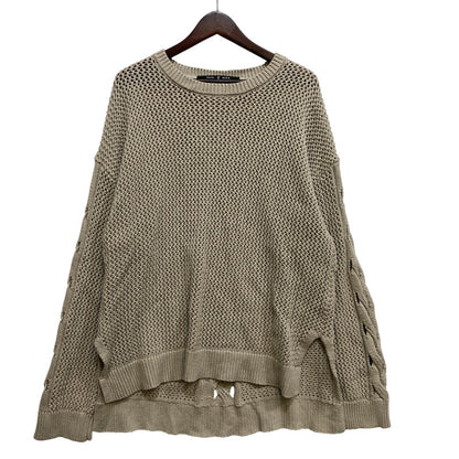 【中古品】【メンズ】 NO ID. ノーアイディ 454010-697K レイヤードシアーニットC N BIG PO クルーネック ビッグ プルオーバー トップス 140-261024-ms-02-izu サイズ：ONE カラー：ベージュ 万代Net店