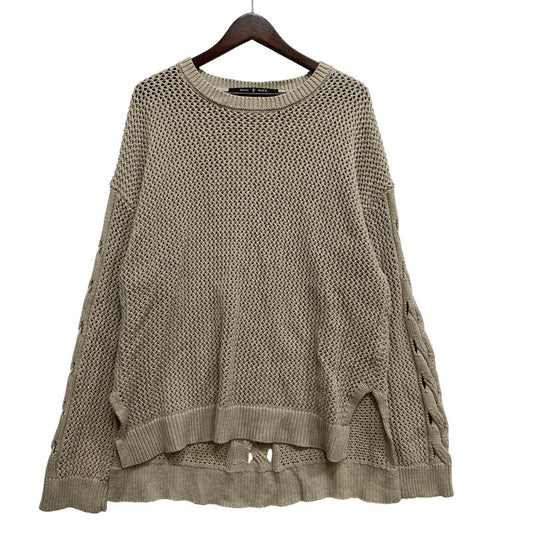 【中古品】【メンズ】 NO ID. ノーアイディ 454010-697K レイヤードシアーニットC N BIG PO クルーネック ビッグ プルオーバー トップス 140-261024-ms-02-izu サイズ：ONE カラー：ベージュ 万代Net店