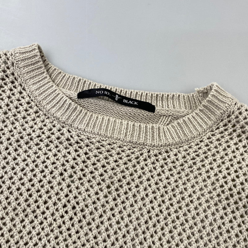 【中古品】【メンズ】 NO ID. ノーアイディ 454010-697K レイヤードシアーニットC N BIG PO クルーネック ビッグ プルオーバー トップス 140-261024-ms-02-izu サイズ：ONE カラー：ベージュ 万代Net店