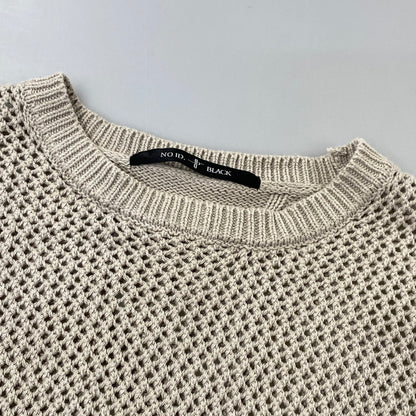【中古品】【メンズ】 NO ID. ノーアイディ 454010-697K レイヤードシアーニットC N BIG PO クルーネック ビッグ プルオーバー トップス 140-261024-ms-02-izu サイズ：ONE カラー：ベージュ 万代Net店