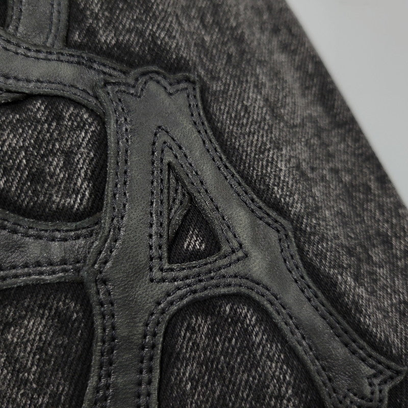 【中古品】【メンズ】 AVIREX アヴィレックス 783-5252015 LEATHER PATCH DENIM JACKET レザーパッチ デニムジャケット アウター トップス 145-261018-ms-11-izu サイズ：L カラー：ブラック 万代Net店