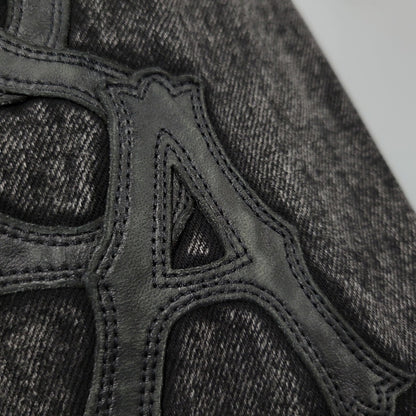 【中古品】【メンズ】 AVIREX アヴィレックス 783-5252015 LEATHER PATCH DENIM JACKET レザーパッチ デニムジャケット アウター トップス 145-261018-ms-11-izu サイズ：L カラー：ブラック 万代Net店