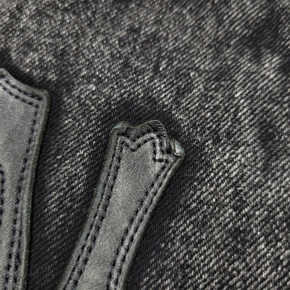 【中古品】【メンズ】 AVIREX アヴィレックス 783-5252015 LEATHER PATCH DENIM JACKET レザーパッチ デニムジャケット アウター トップス 145-261018-ms-11-izu サイズ：L カラー：ブラック 万代Net店