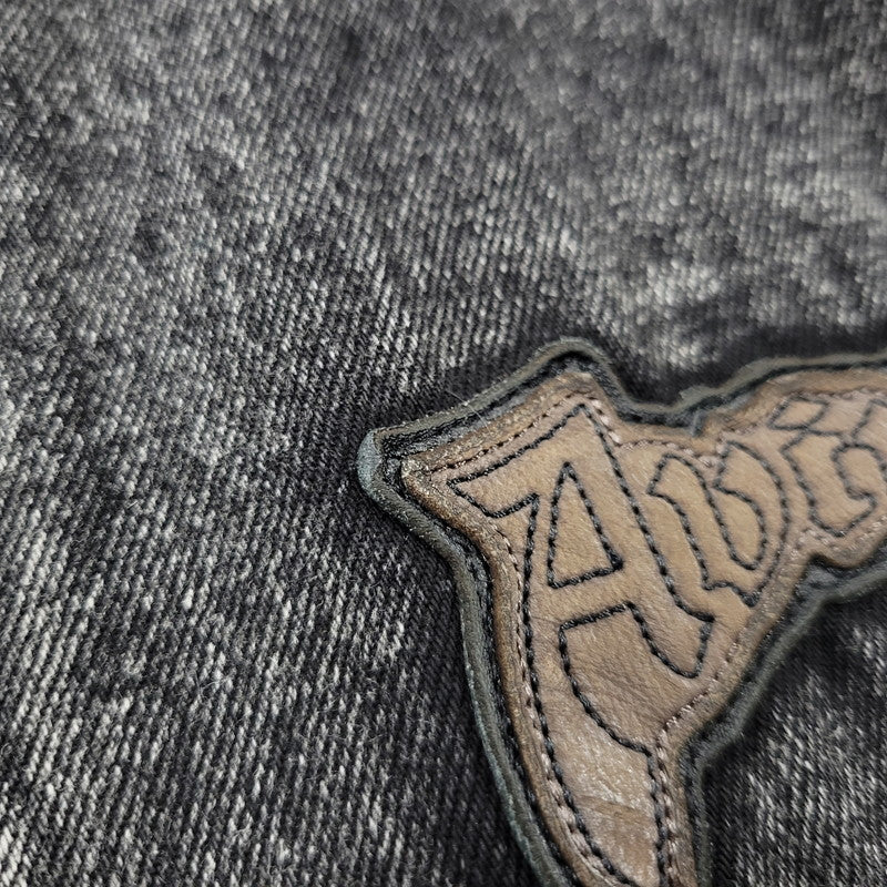 【中古品】【メンズ】 AVIREX アヴィレックス 783-5252015 LEATHER PATCH DENIM JACKET レザーパッチ デニムジャケット アウター トップス 145-261018-ms-11-izu サイズ：L カラー：ブラック 万代Net店