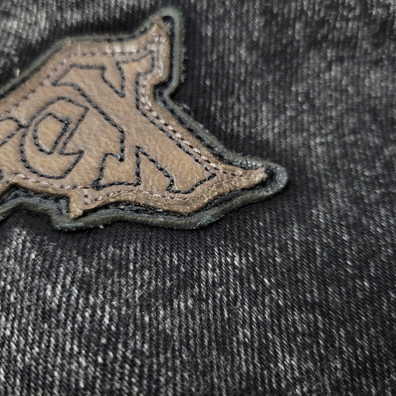 【中古品】【メンズ】 AVIREX アヴィレックス 783-5252015 LEATHER PATCH DENIM JACKET レザーパッチ デニムジャケット アウター トップス 145-261018-ms-11-izu サイズ：L カラー：ブラック 万代Net店