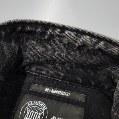 【中古品】【メンズ】 AVIREX アヴィレックス 783-5252015 LEATHER PATCH DENIM JACKET レザーパッチ デニムジャケット アウター トップス 145-261018-ms-11-izu サイズ：L カラー：ブラック 万代Net店