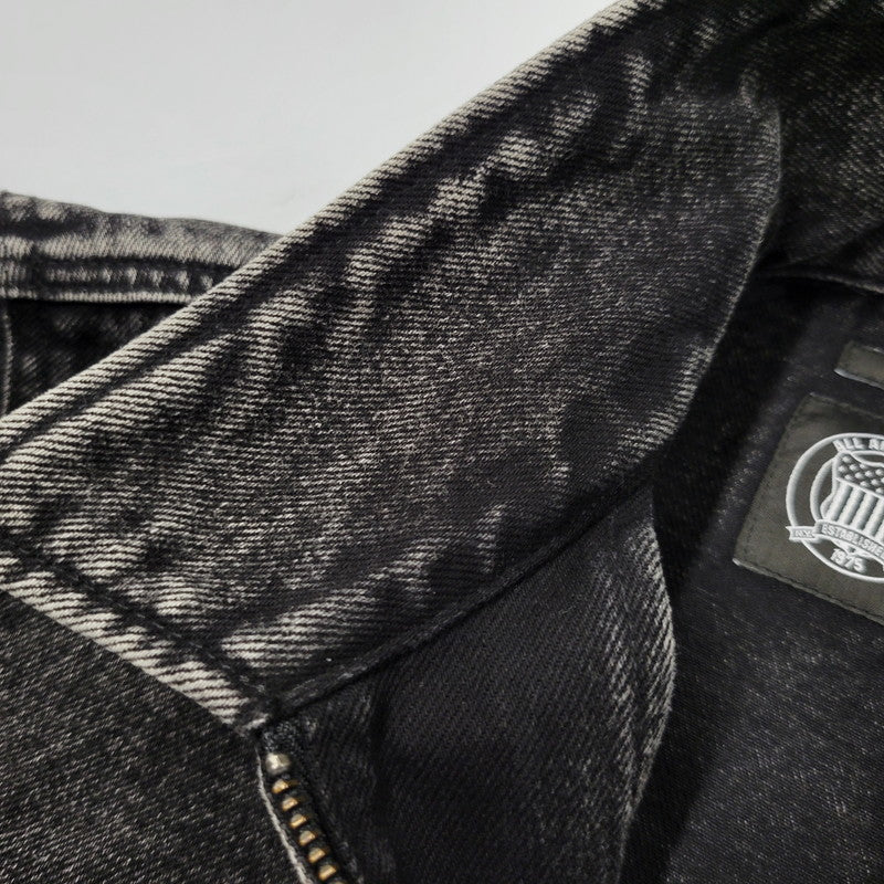【中古品】【メンズ】 AVIREX アヴィレックス 783-5252015 LEATHER PATCH DENIM JACKET レザーパッチ デニムジャケット アウター トップス 145-261018-ms-11-izu サイズ：L カラー：ブラック 万代Net店