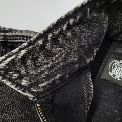 【中古品】【メンズ】 AVIREX アヴィレックス 783-5252015 LEATHER PATCH DENIM JACKET レザーパッチ デニムジャケット アウター トップス 145-261018-ms-11-izu サイズ：L カラー：ブラック 万代Net店