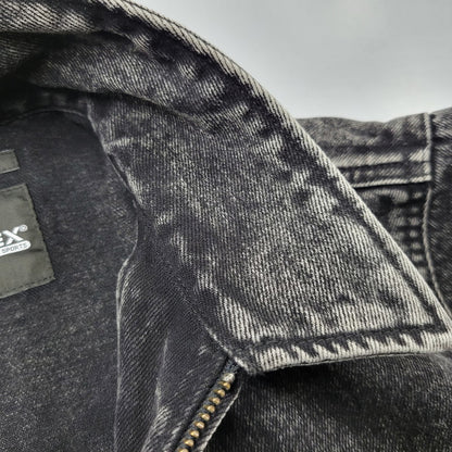 【中古品】【メンズ】 AVIREX アヴィレックス 783-5252015 LEATHER PATCH DENIM JACKET レザーパッチ デニムジャケット アウター トップス 145-261018-ms-11-izu サイズ：L カラー：ブラック 万代Net店