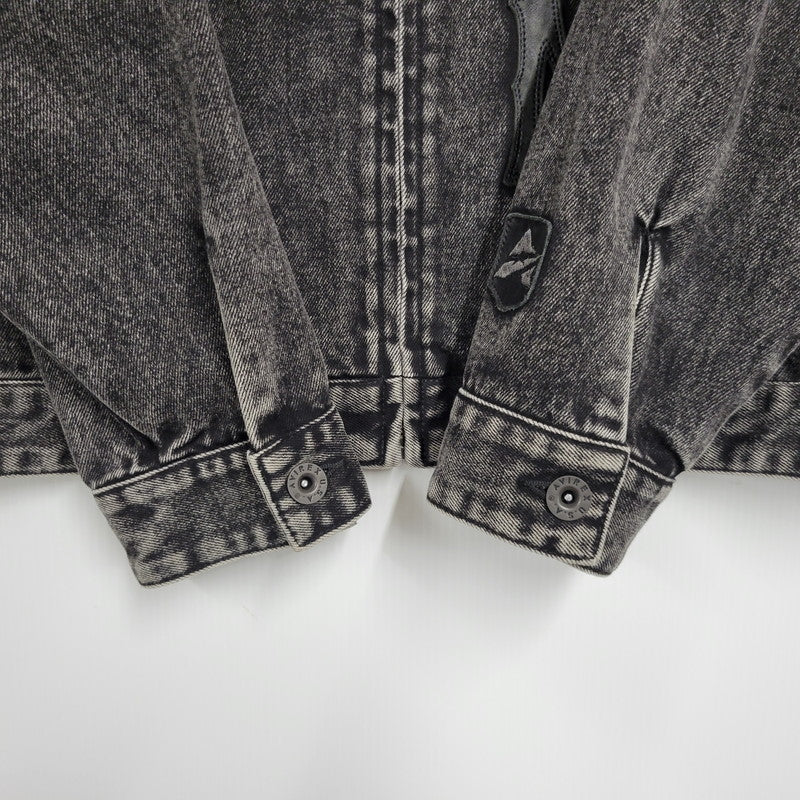 【中古品】【メンズ】 AVIREX アヴィレックス 783-5252015 LEATHER PATCH DENIM JACKET レザーパッチ デニムジャケット アウター トップス 145-261018-ms-11-izu サイズ：L カラー：ブラック 万代Net店