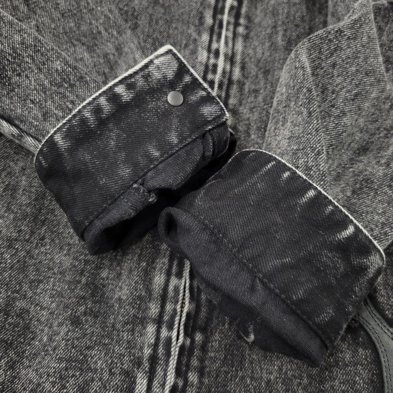 【中古品】【メンズ】 AVIREX アヴィレックス 783-5252015 LEATHER PATCH DENIM JACKET レザーパッチ デニムジャケット アウター トップス 145-261018-ms-11-izu サイズ：L カラー：ブラック 万代Net店