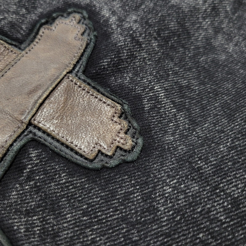 【中古品】【メンズ】 AVIREX アヴィレックス 783-5211003 LEATHER PATCH DENIM PANTS レザーパッチ デニムパンツ ボトムス 156-261018-ms-12-izu サイズ：XL カラー：ブラック 万代Net店