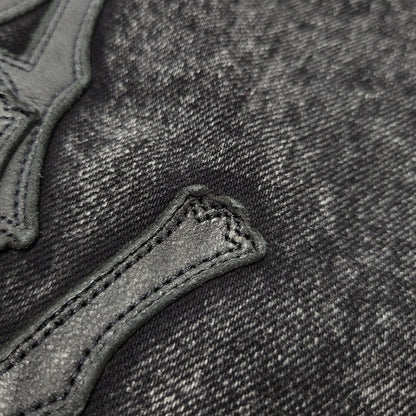 【中古品】【メンズ】 AVIREX アヴィレックス 783-5211003 LEATHER PATCH DENIM PANTS レザーパッチ デニムパンツ ボトムス 156-261018-ms-12-izu サイズ：XL カラー：ブラック 万代Net店