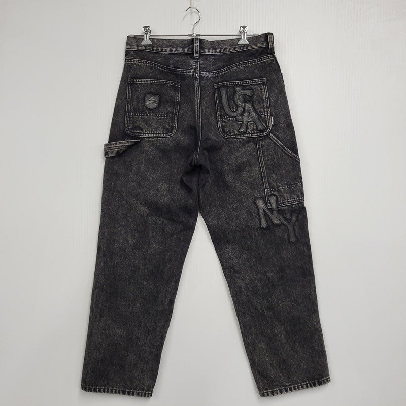 【中古品】【メンズ】 AVIREX アヴィレックス 783-5211003 LEATHER PATCH DENIM PANTS レザーパッチ デニムパンツ ボトムス 156-261018-ms-12-izu サイズ：XL カラー：ブラック 万代Net店