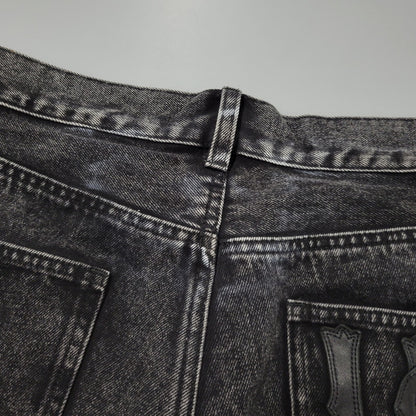 【中古品】【メンズ】 AVIREX アヴィレックス 783-5211003 LEATHER PATCH DENIM PANTS レザーパッチ デニムパンツ ボトムス 156-261018-ms-12-izu サイズ：XL カラー：ブラック 万代Net店