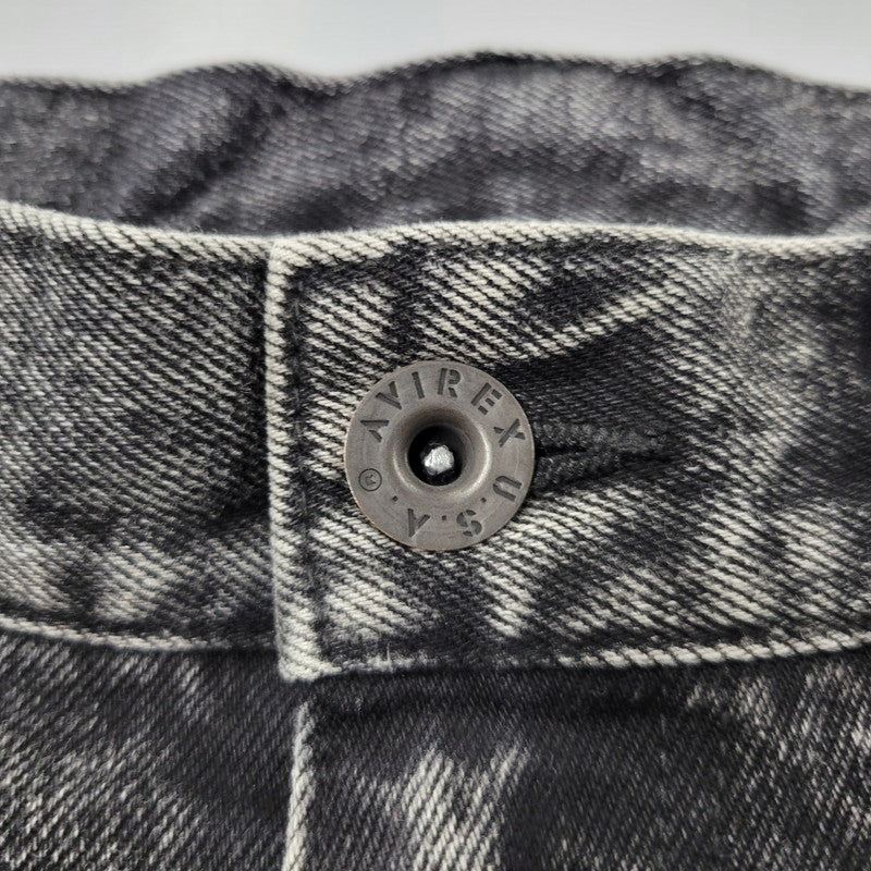 【中古品】【メンズ】 AVIREX アヴィレックス 783-5211003 LEATHER PATCH DENIM PANTS レザーパッチ デニムパンツ ボトムス 156-261018-ms-12-izu サイズ：XL カラー：ブラック 万代Net店