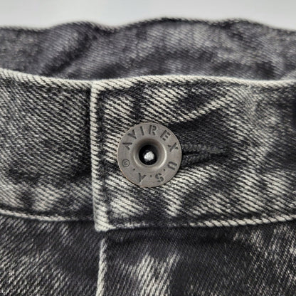 【中古品】【メンズ】 AVIREX アヴィレックス 783-5211003 LEATHER PATCH DENIM PANTS レザーパッチ デニムパンツ ボトムス 156-261018-ms-12-izu サイズ：XL カラー：ブラック 万代Net店