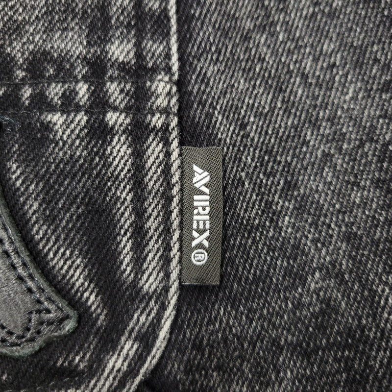 【中古品】【メンズ】 AVIREX アヴィレックス 783-5211003 LEATHER PATCH DENIM PANTS レザーパッチ デニムパンツ ボトムス 156-261018-ms-12-izu サイズ：XL カラー：ブラック 万代Net店