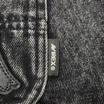 【中古品】【メンズ】 AVIREX アヴィレックス 783-5211003 LEATHER PATCH DENIM PANTS レザーパッチ デニムパンツ ボトムス 156-261018-ms-12-izu サイズ：XL カラー：ブラック 万代Net店