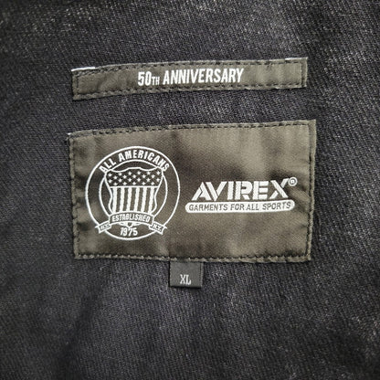 【中古品】【メンズ】 AVIREX アヴィレックス 783-5211003 LEATHER PATCH DENIM PANTS レザーパッチ デニムパンツ ボトムス 156-261018-ms-12-izu サイズ：XL カラー：ブラック 万代Net店