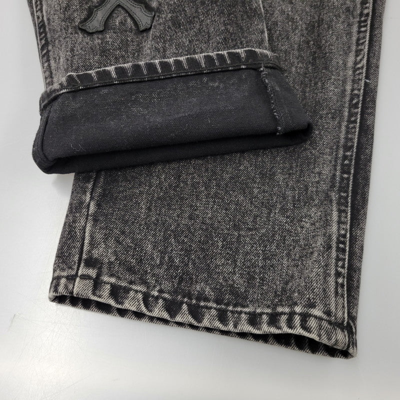 【中古品】【メンズ】 AVIREX アヴィレックス 783-5211003 LEATHER PATCH DENIM PANTS レザーパッチ デニムパンツ ボトムス 156-261018-ms-12-izu サイズ：XL カラー：ブラック 万代Net店