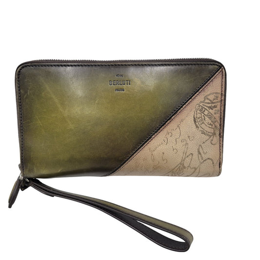 【中古品】【メンズ/レディース】 BERLUTI ベルルッティ TALI TANGRAM SCRIT SOFTLEATHER WALLET ALL IN ONE タリタングラム スクリット ソフトレザーウォレット オールインワン 財布 181-261019-yn-01-izu カラー：NERO CAVIAR×SAVANA 万代Net店