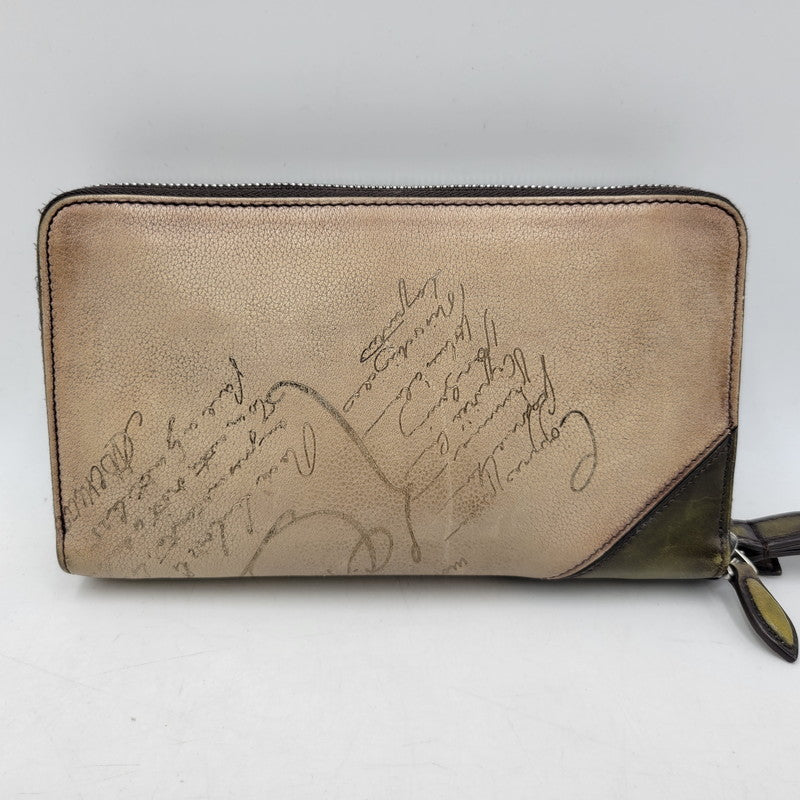 【中古品】【メンズ/レディース】 BERLUTI ベルルッティ TALI TANGRAM SCRIT SOFTLEATHER WALLET ALL IN ONE タリタングラム スクリット ソフトレザーウォレット オールインワン 財布 181-261019-yn-01-izu カラー：NERO CAVIAR×SAVANA 万代Net店