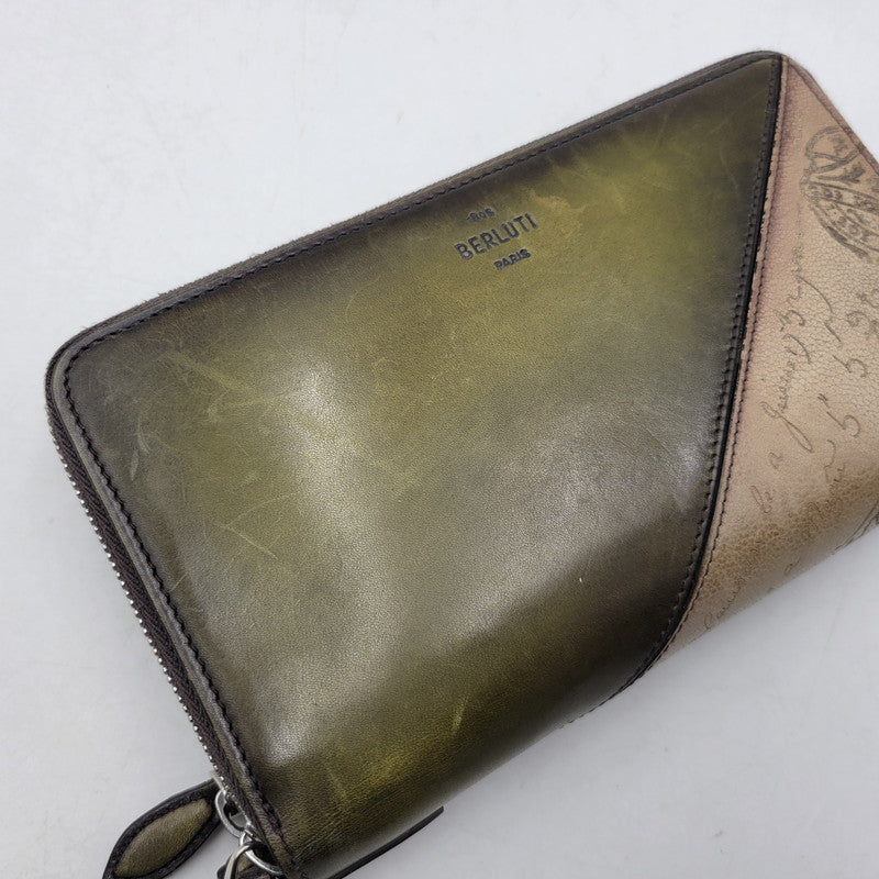 【中古品】【メンズ/レディース】 BERLUTI ベルルッティ TALI TANGRAM SCRIT SOFTLEATHER WALLET ALL IN ONE タリタングラム スクリット ソフトレザーウォレット オールインワン 財布 181-261019-yn-01-izu カラー：NERO CAVIAR×SAVANA 万代Net店