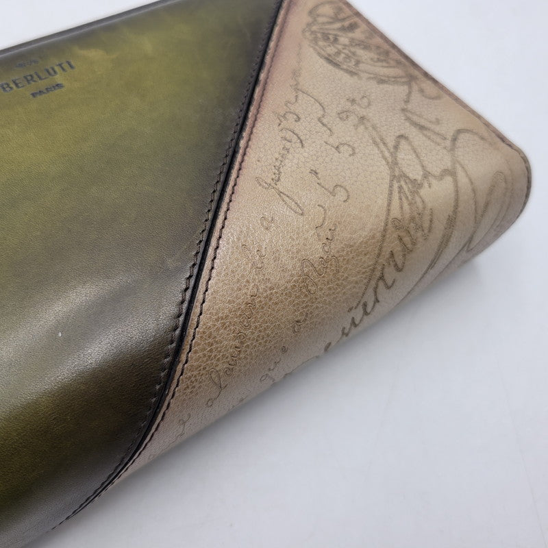 【中古品】【メンズ/レディース】 BERLUTI ベルルッティ TALI TANGRAM SCRIT SOFTLEATHER WALLET ALL IN ONE タリタングラム スクリット ソフトレザーウォレット オールインワン 財布 181-261019-yn-01-izu カラー：NERO CAVIAR×SAVANA 万代Net店