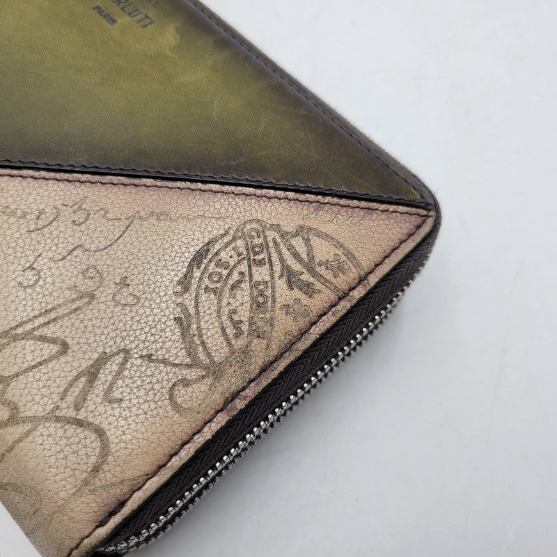 【中古品】【メンズ/レディース】 BERLUTI ベルルッティ TALI TANGRAM SCRIT SOFTLEATHER WALLET ALL IN ONE タリタングラム スクリット ソフトレザーウォレット オールインワン 財布 181-261019-yn-01-izu カラー：NERO CAVIAR×SAVANA 万代Net店