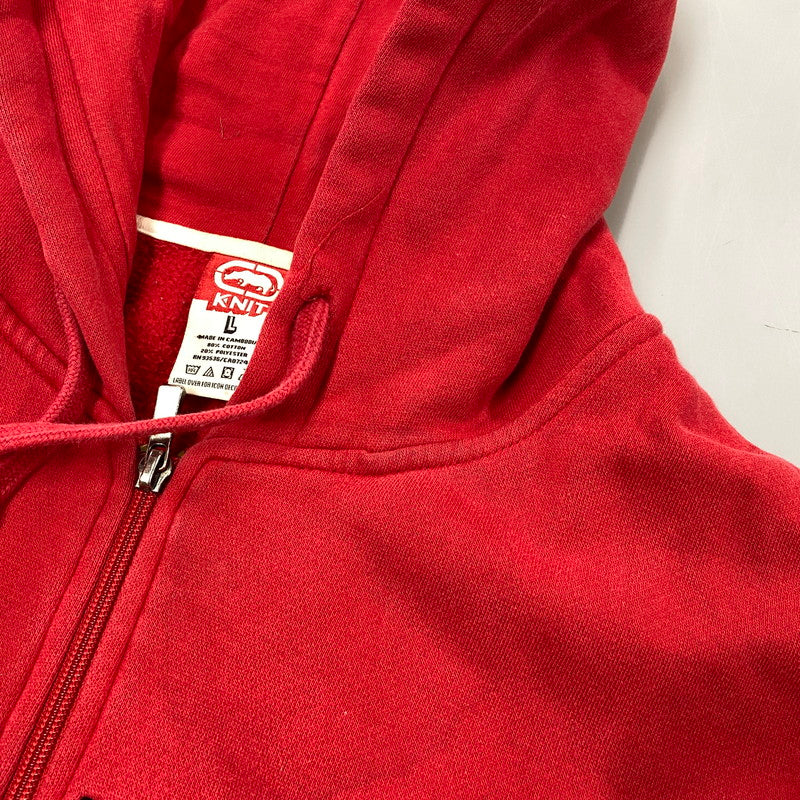 【中古品】【メンズ】 ECKO UNLTD. エコーアンリミテッド ZIP UP HOODED SWEATSHIRT ジップ アップ フーデッド スウェットシャツ パーカートップス 146-261024-ms-21-izu サイズ：L カラー：レッド 万代Net店