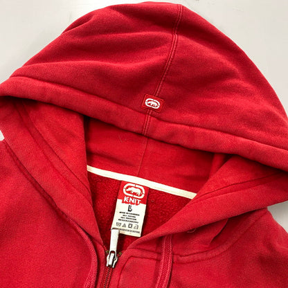 【中古品】【メンズ】 ECKO UNLTD. エコーアンリミテッド ZIP UP HOODED SWEATSHIRT ジップ アップ フーデッド スウェットシャツ パーカートップス 146-261024-ms-21-izu サイズ：L カラー：レッド 万代Net店