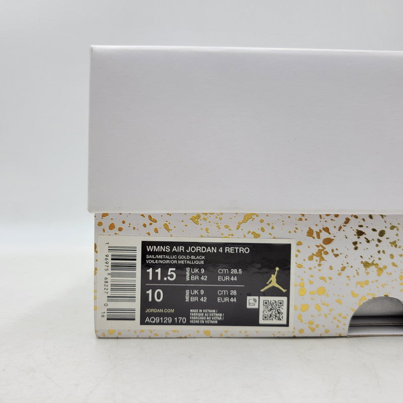 【中古品】【メンズ】 NIKE ナイキ AQ9129-170 WOMEN'S AIR JORDAN 4 RETRO ウィメンズ エア ジョーダン レトロ スニーカー シューズ 靴 160-261019-cs-13-izu サイズ：28.5cm カラー：SAIL/METALLIC GOLD/BLACK 万代Net店