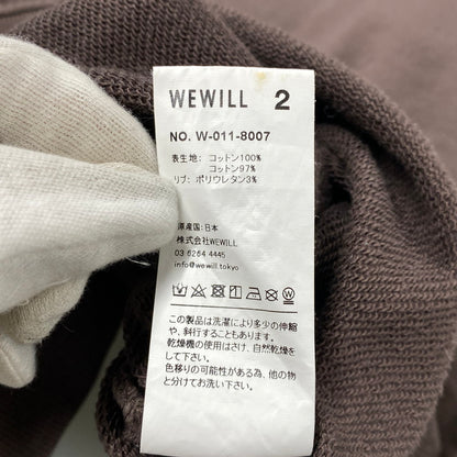 【中古品】【メンズ】 WEWILL ウィーウィル CREWNECK SWEATSHIRT クルーネック　スウェット トップス 140-261025-yn-05-izu サイズ：2 カラー：ブラウン 万代Net店
