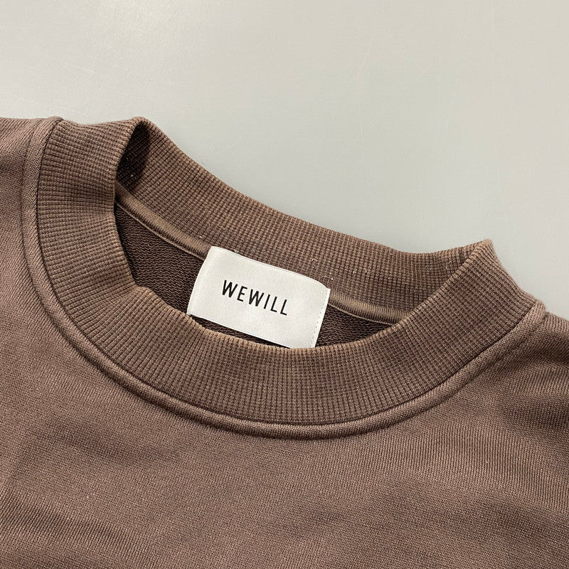 【中古品】【メンズ】 WEWILL ウィーウィル CREWNECK SWEATSHIRT クルーネック　スウェット トップス 140-261025-yn-05-izu サイズ：2 カラー：ブラウン 万代Net店