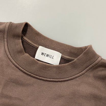 【中古品】【メンズ】 WEWILL ウィーウィル CREWNECK SWEATSHIRT クルーネック　スウェット トップス 140-261025-yn-05-izu サイズ：2 カラー：ブラウン 万代Net店