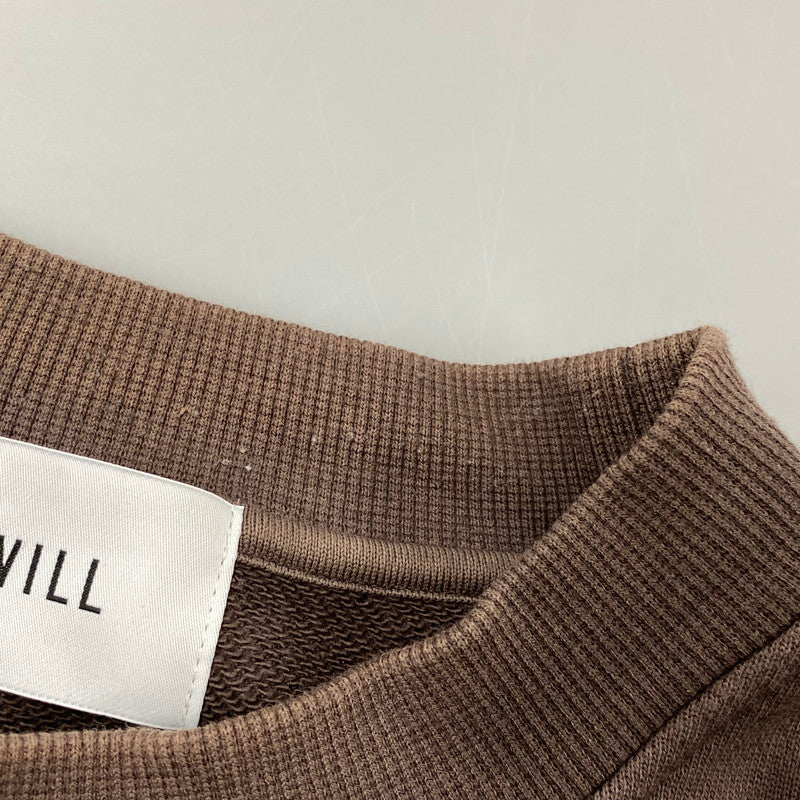 【中古品】【メンズ】 WEWILL ウィーウィル CREWNECK SWEATSHIRT クルーネック　スウェット トップス 140-261025-yn-05-izu サイズ：2 カラー：ブラウン 万代Net店