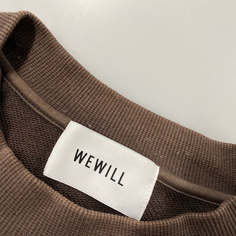 【中古品】【メンズ】 WEWILL ウィーウィル CREWNECK SWEATSHIRT クルーネック　スウェット トップス 140-261025-yn-05-izu サイズ：2 カラー：ブラウン 万代Net店
