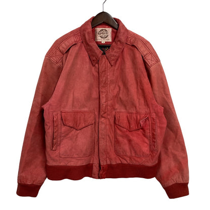 【中古品】【メンズ】 GLOBAL IDENTITY 80-90S LEATHER JACKET レザージャケット アウター 146-261025-yn-06-izu サイズ：M カラー：レッド 万代Net店