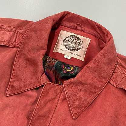 【中古品】【メンズ】 GLOBAL IDENTITY 80-90S LEATHER JACKET レザージャケット アウター 146-261025-yn-06-izu サイズ：M カラー：レッド 万代Net店