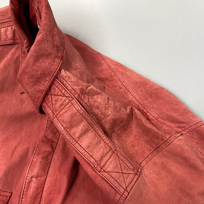 【中古品】【メンズ】 GLOBAL IDENTITY 80-90S LEATHER JACKET レザージャケット アウター 146-261025-yn-06-izu サイズ：M カラー：レッド 万代Net店