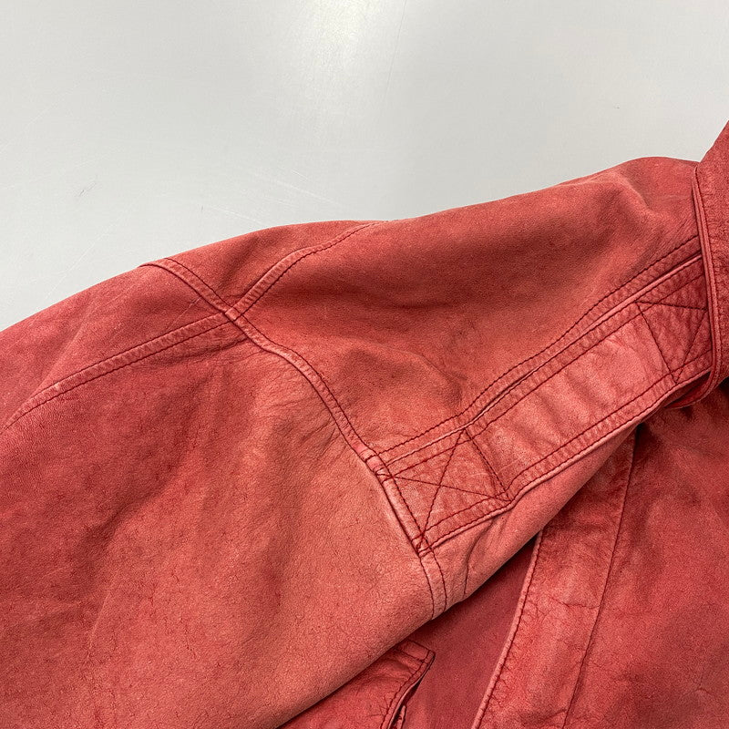 【中古品】【メンズ】 GLOBAL IDENTITY 80-90S LEATHER JACKET レザージャケット アウター 146-261025-yn-06-izu サイズ：M カラー：レッド 万代Net店