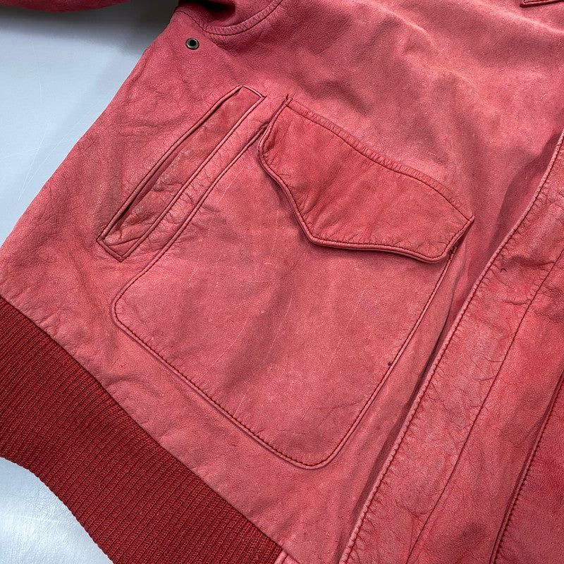 【中古品】【メンズ】 GLOBAL IDENTITY 80-90S LEATHER JACKET レザージャケット アウター 146-261025-yn-06-izu サイズ：M カラー：レッド 万代Net店